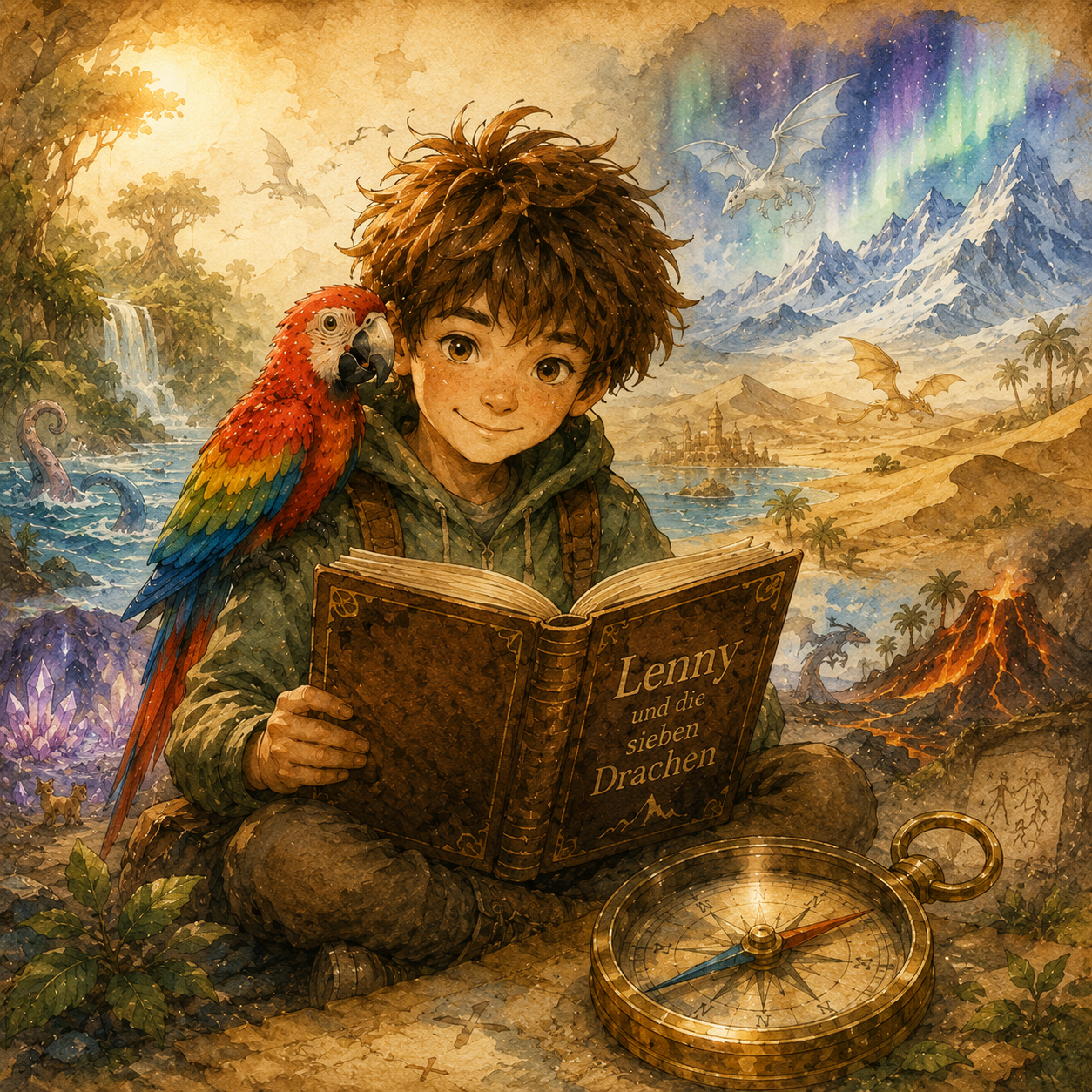 Lenny liest sein Buch – mit Pip und dem Kompass